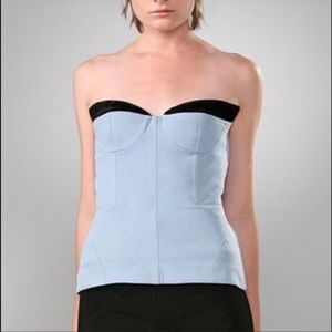 Alexander Wang Denim & Velvet Corset Top